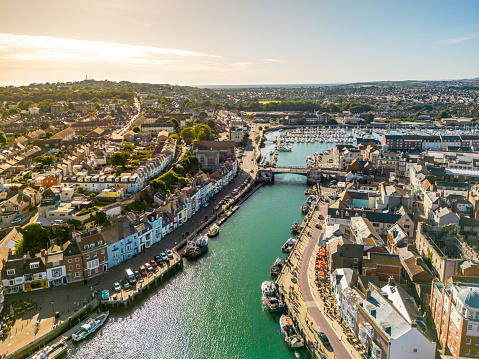 View into Weymouth Harbour and town centre