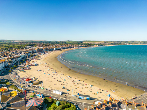 Weymouth beach and seafront, in Dorset