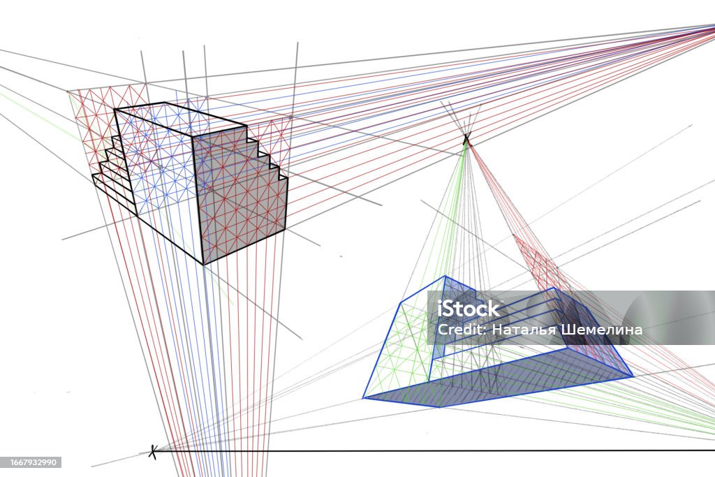 Perspective Explained Visually Three Point Perspective Visual Material For Art Students Stock ...