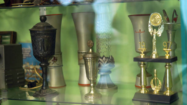 istock Cups of achievements on the railway. 1667943630