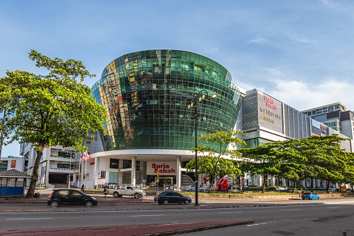 August 31, 2023: Suria Sabah, a modern one stop shopping center located in the city of Kota Kinabalu, Sabah, Malaysia and completed in July 2009. It is one of the most popular malls in KK city.