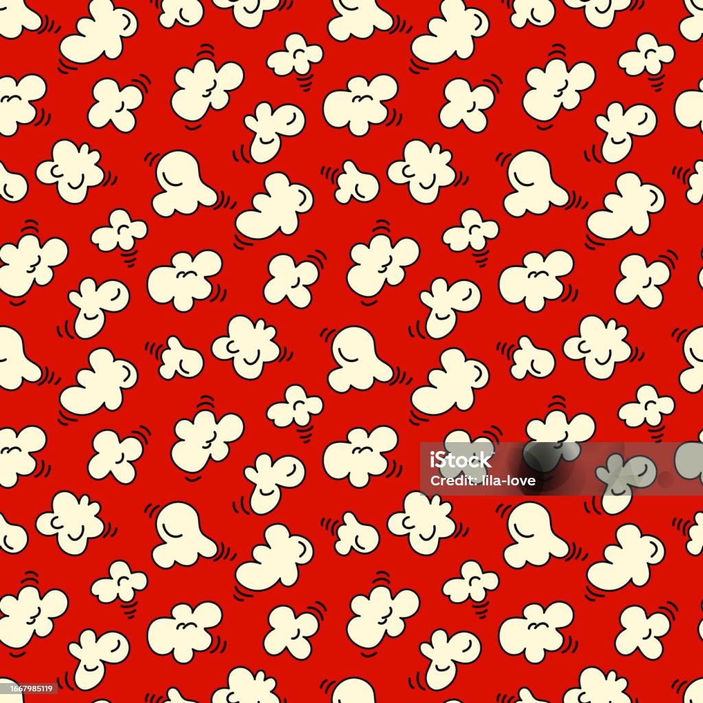 Simple Popcorn Background Pattern Popcorn Seamless Pattern On Red Background Design Vector Illustration ...