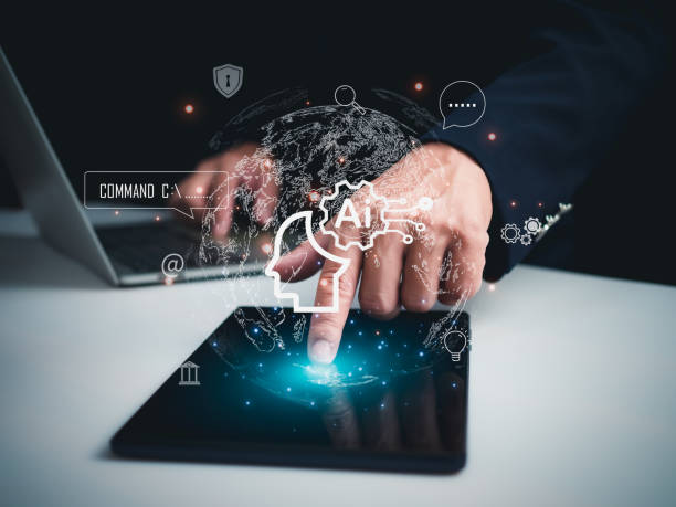 istock businessman holding brain of AI, Symbolic, Machine learning, artificial intelligence of futuristic technology, AI network of brain on business analysis, Information and communication networks. 1667988498