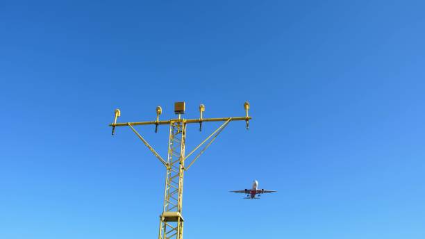 istock Airplane Flying Low when Approaching Airport Runway During Landing Slow Motion 1668008588