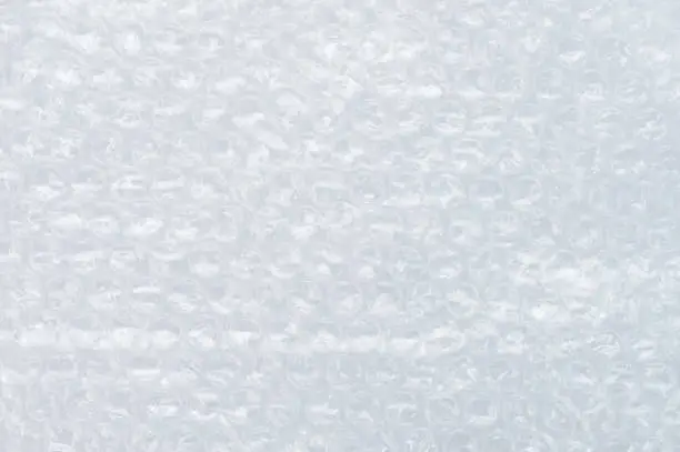 White plastic air bubblewrap texture  macro close up view