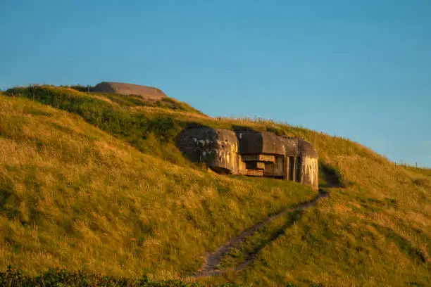 Photo of Ruins of the World war II bunkers built by the Nazis during their occupation of Denmark, Hirsthals, Jutland, Denmark