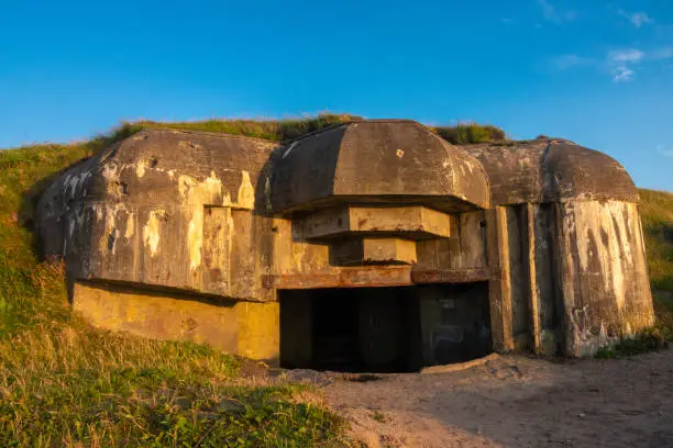 Photo of Ruins of the World war II bunkers built by the Nazis during their occupation of Denmark, Hirsthals, Jutland, Denmark