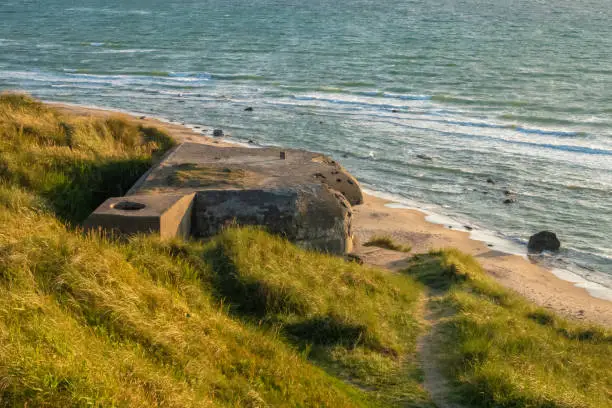 Photo of Ruins of the World war II bunkers built by the Nazis during their occupation of Denmark, Hirsthals, Jutland, Denmark