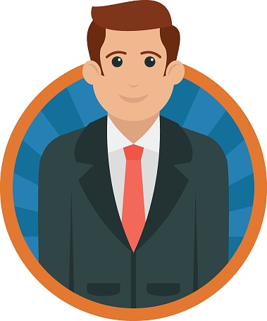 business leader or tycoon Concept, business magnate or industrialist Vector Round Icon Design, Professional uniform Symbol, Professional character occupations sign, Labor Day people Stock illustration