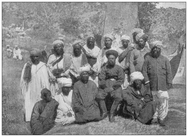 istock Antique image from British magazine: Indian frontier, Muhammad Sharif, Khan of Dir, and followers 1668144053