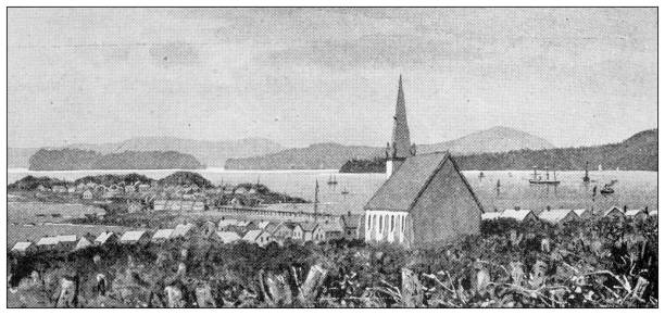 Antique image from British magazine: Fort Simpson, British Columbia