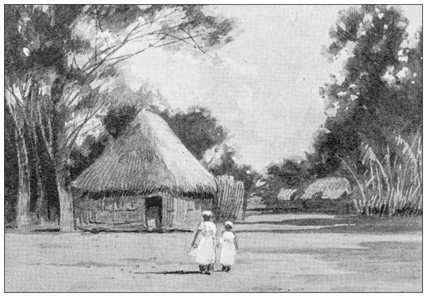 Antique image from British magazine: Nicaragua ship canal project, Suburbs of Rivas