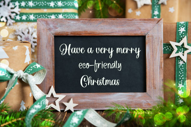 istock Text Eco-Friendly Christmas, With Sustainable Christmas Decoration 1668237168