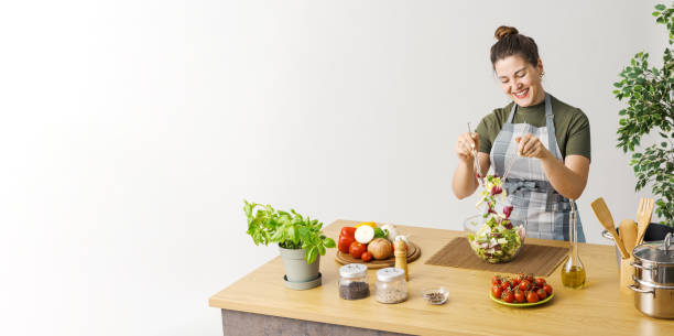 Woman preparing a fresh salad