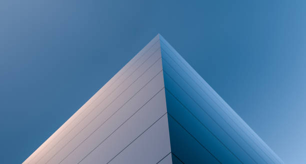 Building, minimal structure. Abstract building design futuristic minimalism. 3D render