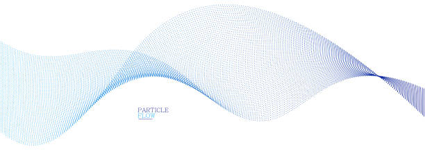 istock Light blue abstract background, vector wave of flowing particles, curvy lines of dots in motion, technology and science theme, airy and ease futuristic illustration. 1668393420