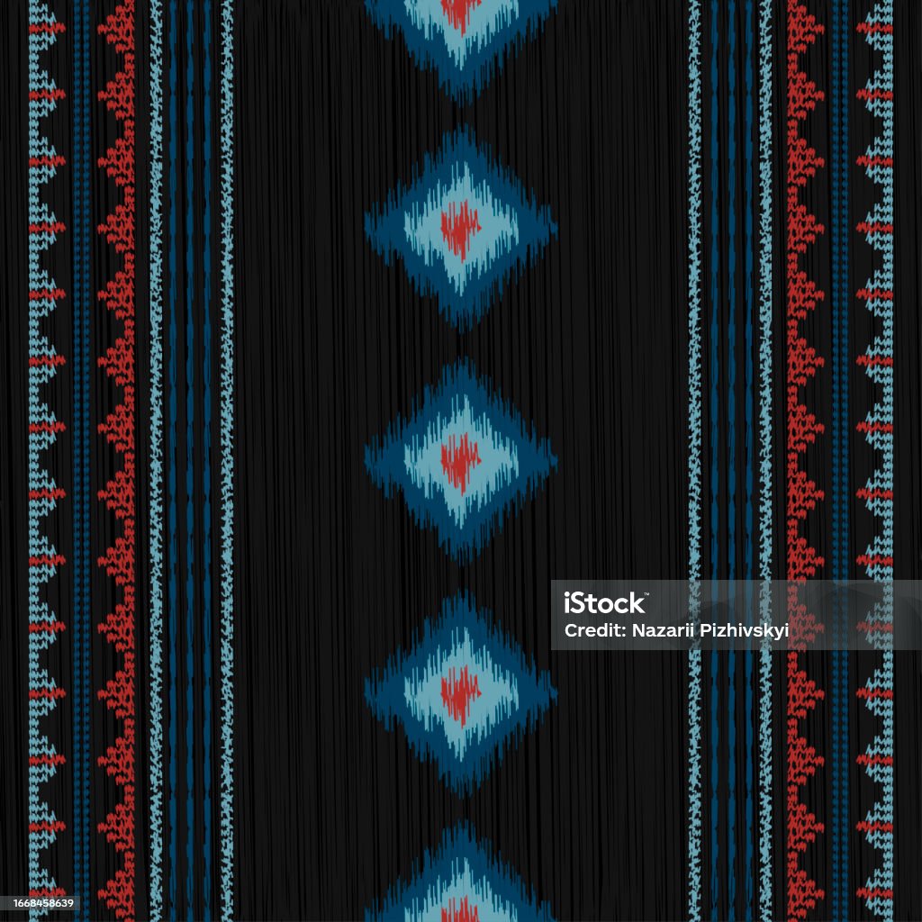 Ikat Pattern Simple Ikat Pattern For Fabrics Stock Illustration - Download Image Now ...