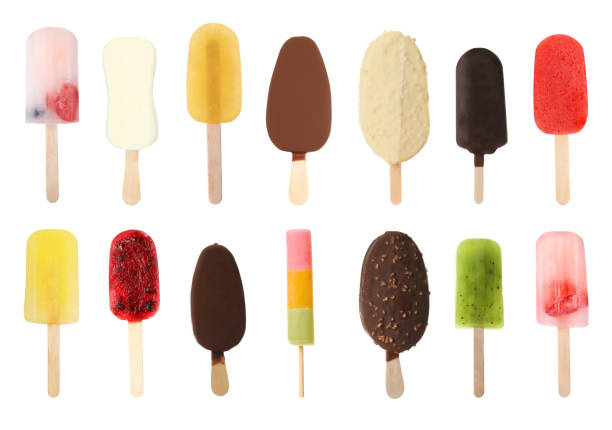 istock Set of different tasty ice creams on white background 1668535569