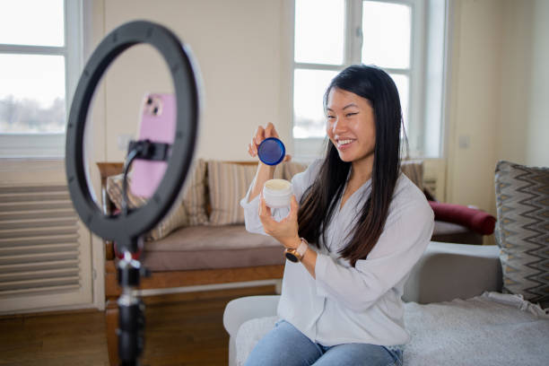 istock Young woman is recording a vlog 1668723788