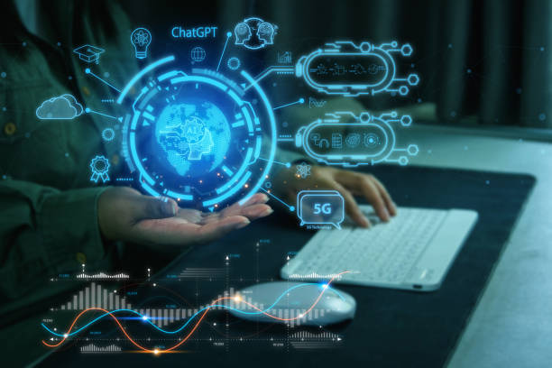 istock Chatbot powered by AI and artificial intelligence. Fusion of human interaction with cutting-edge technology. users command the smart robot AI through prompts to generate a myriad of futuristic. 1668729124