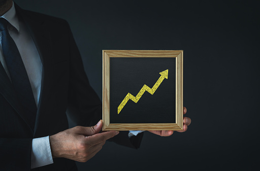 Stock Market Rising , Yellow Arrow Yellow Arrow Going Up