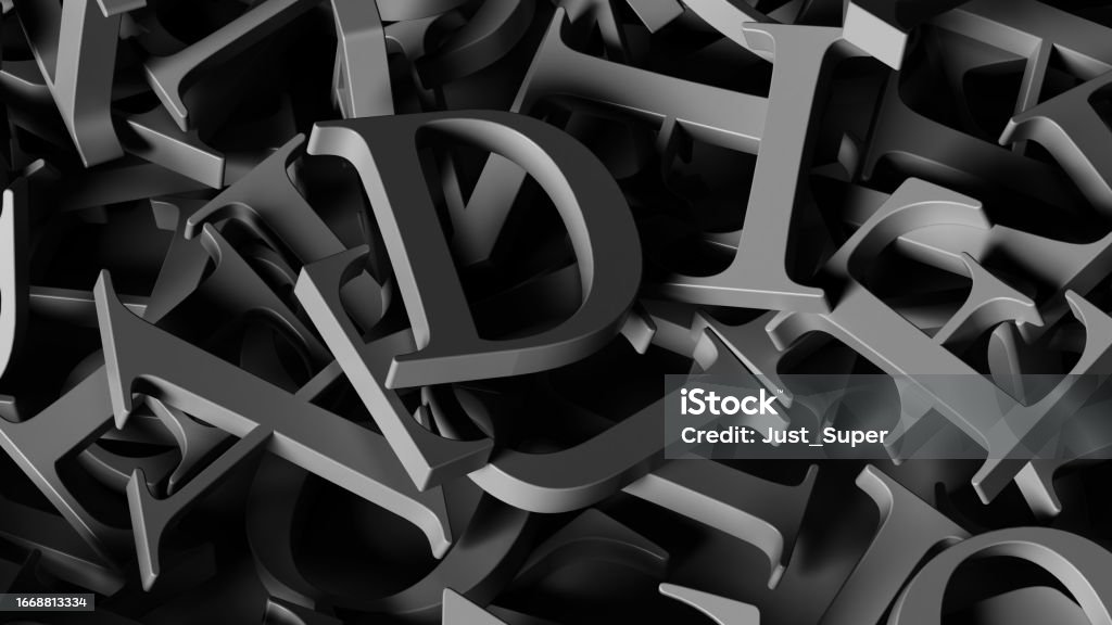 Single Abstract Letters Abstract Design With Letters Typography Alphabet Background Stock Photo ...