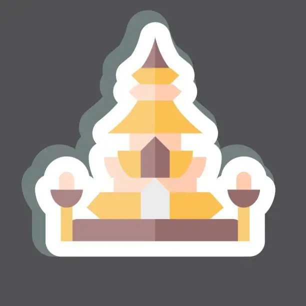 Vector illustration of Sticker King Norodom Stupa. related to Cambodia symbol. simple design editable. simple illustration