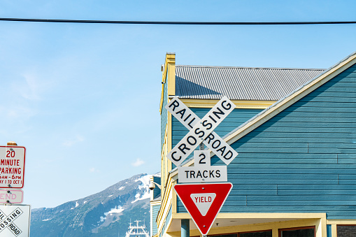 Skagway townscape in the morning, Alaska, USA.