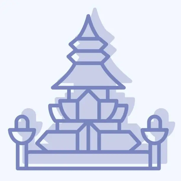 Vector illustration of Icon King Norodom Stupa. related to Cambodia symbol. two tone style. simple design editable. simple illustration