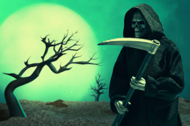 Grim Reaper on dark background