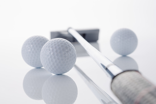 golf image. golf balls and golf clubs