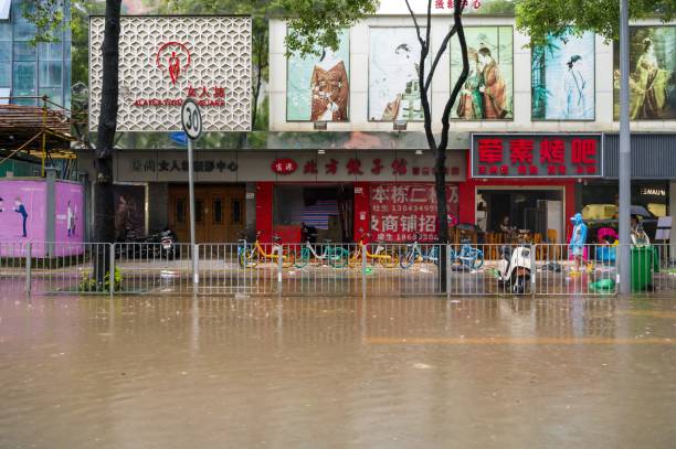 Storms Deluge Hong Kong, Shen Zhen and Other Southern Chinese Cities. September 8th 2023 stock photo
