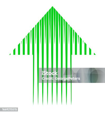 istock Up Arrow symbol with vertical stripes 1669215515