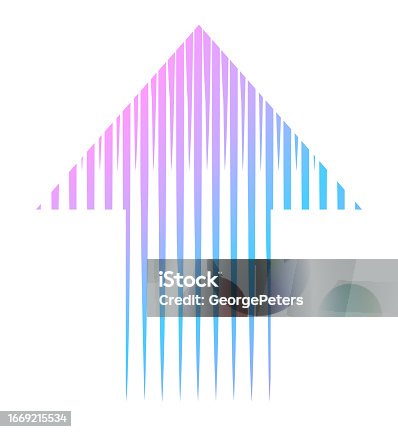 istock Up Arrow symbol with vertical stripes 1669215534