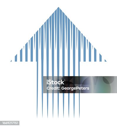 istock Up Arrow symbol with vertical stripes 1669217151