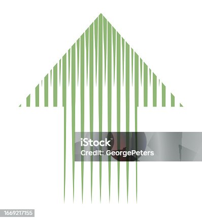 istock Up Arrow symbol with vertical stripes 1669217155