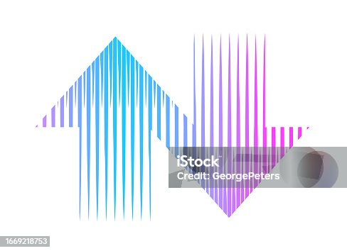 istock Up and down Arrow symbol with vertical stripes 1669218753