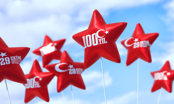 istock 29 Ekim Turkish Flag Balloon On Blue Sky 100th Anniversary 1669241657