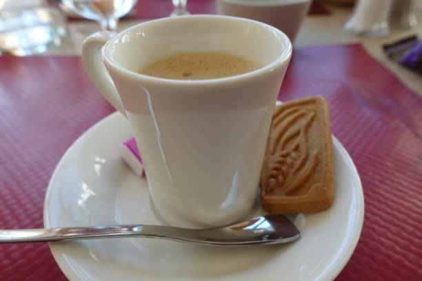 istock Espresso coffee served in a cup with a small biscuit 1669279002