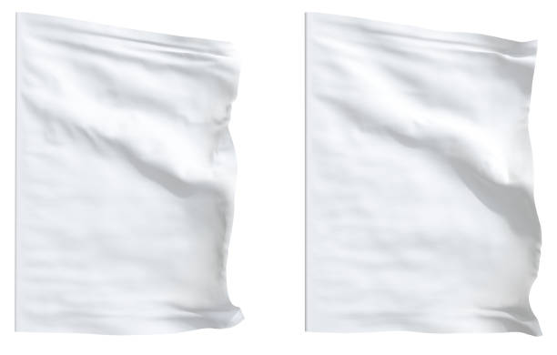 blank white flag on transparent background - mockup