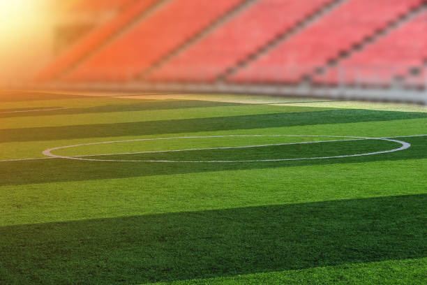 istock Football field surface - center, midfield 1669295188