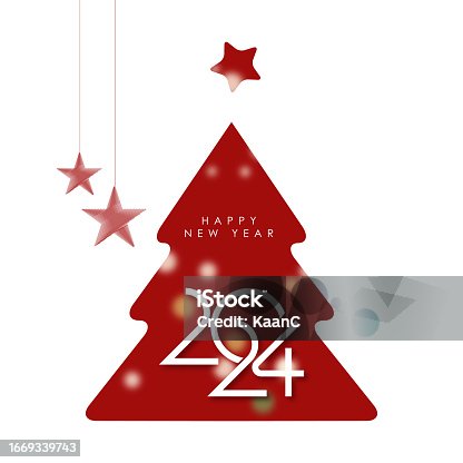 istock 2024. Happy New Year. Abstract numbers vector illustration. Holiday design for greeting card, invitation, calendar, etc. vector stock illustration 1669339743