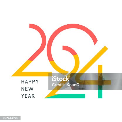 istock 2024. Happy New Year. Abstract numbers vector illustration. Holiday design for greeting card, invitation, calendar, etc. vector stock illustration 1669339751