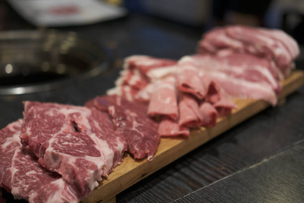 istock Rare beef and pork, prepared for Korean Style Barbecue 1669346953