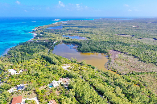 Tropical landscape of the Eleuthera Island, Bahamas
