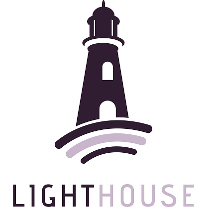 Lighthouse Communication Technology Design. Lighthouse icon design vector template illustration.