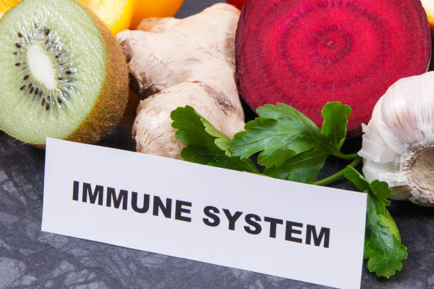 istock Fruits and vegetables containing vitamins and minerals. Natural immune boosting 1669477919