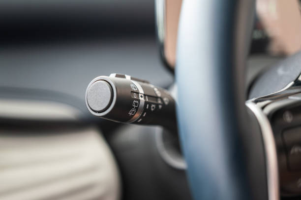 istock Handle lever for activate the raining wiper and turning lighting signal. 1669478165