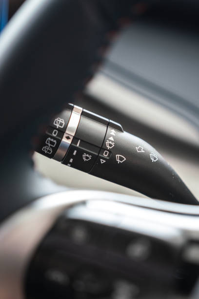 istock Handle lever for activate the raining wiper and turning lighting signal. 1669481647