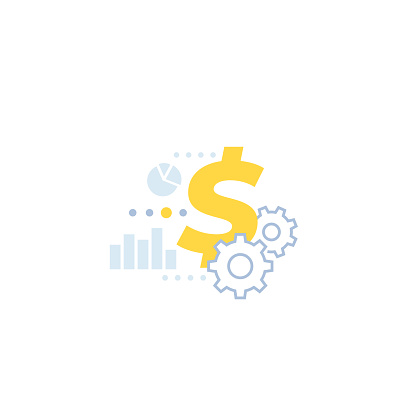 cost optimization, financial icon in flat style, vector